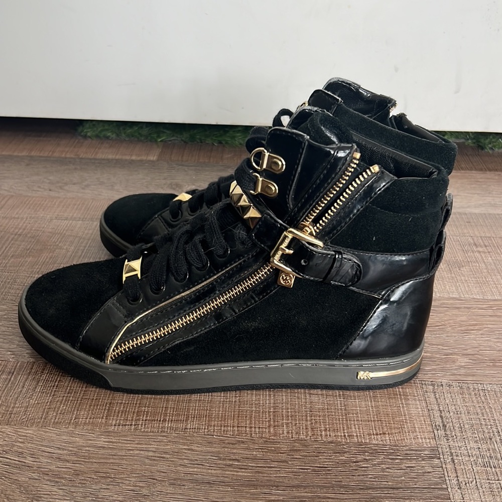 SOLD - Michael Kors Glam Studded Patent Leather High-Top Sneaker - Picture 6 of 11